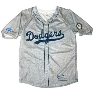 Brooklyn LA Dodgers Baseball Jersey Adult Medium Gray UCLA Jackie Robinson SGA